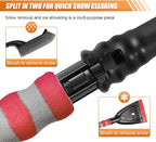 26" Snow Brush and Ice Scraper for Car Windshield – 2 in 1 Winter Snow Removal Tool with Detachable Ice Shovel – Universal Snow Scraper with Ergonomic Foam Grip, No Scratch Broom for SUV Truck (Red)