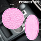 4 Pack Silicone Car Cup Holder Coaster – 2.75 Inch Non-Slip Drink Mat, Universal Fit for Most Vehicles – Cute & Functional Auto Accessories (Pink)