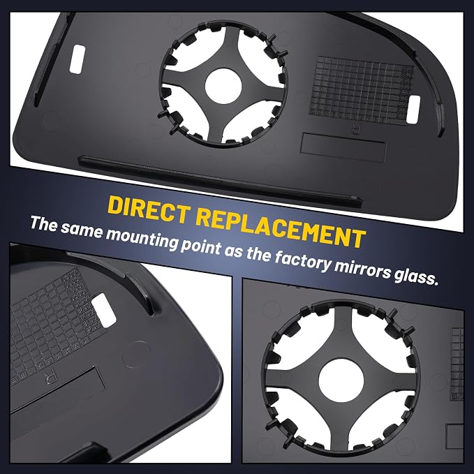 Driver Lower Side Mirror Glass Compatible with 2015-2025 Ford Transit 150 250 350 2023-2025 E-Transit Replace BK3Z17K707B BK3Z17K707C