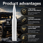 5.5 Inch Bullet White Spiral Truck Antenna, Rustproof Aluminum Alloy Short AM FM Radio Antenna, Easy Install OEM Replacement Fit for Ford F Series, Dodge RAM, Chevy Silverado GMC Pickup Trucks