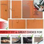 Registration and Insurance Card Holder - Car Organizer - Orange | Vehicle Glove Box Document Organizer, Auto Essential Paperwork Holder for Contact Information Cards, Interior Car Accessories