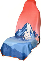 Car Seat Cover Towel for Front Seats Non-Slip with Headrest Pocket & Strap | Universal Fit for Cars Truck SUV|Car Seat Hoodie & Phocho Perfect After Gym Workout, Beach,Yoga and Running|Anti-dog Scratch