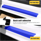 4 PCS Car Door Sill Protectors, Anti Scratch Carbon Fiber Auto Threshold Cover Strips, Decorative Door Entry Edge Scuff Sticker Universal for Most Vehicles, Car Accessories (Blue 3D)