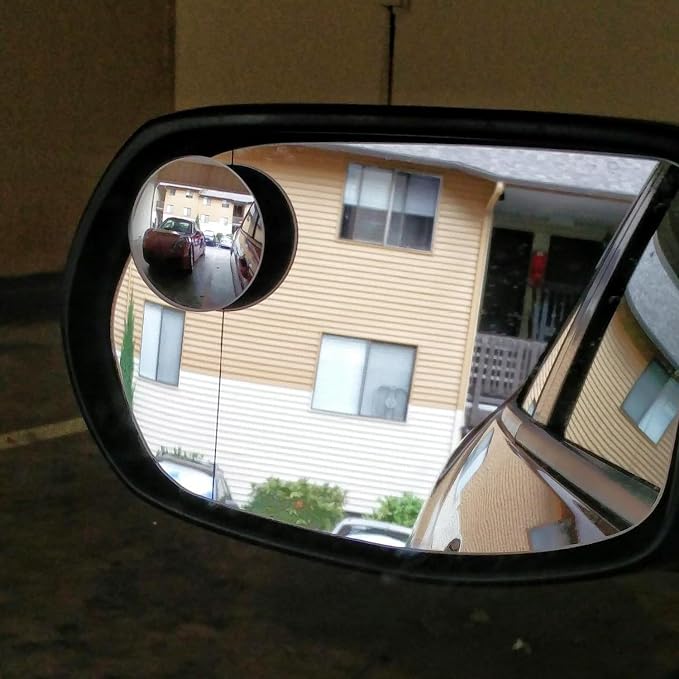 2" Round Blind Spot Mirrors, Adjustabe HD Glass Convex Wide Angle Rear View Car SUV Universal Fit Stick-On Lens, Pack of 4