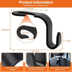 Purse Hook for Car 4 Pack, Deep Anti-Drop Car Seat Hooks for Headrest, Thick ABS Plastic Holds 55 Lbs, Heavy Duty Car Purse Holder & Car Accessories Interior for Handbags, Car Organizer Black