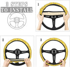 Fresh Lemon Slices Steering Wheel Covers Anti-Slip Elasticity Car Accessories Steering Wheel Protector Universal 15 Inch for Cars SUV Vehicle Truck