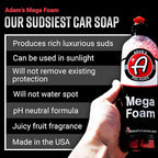 Adam’s Mega Foam Car Wash Soap (Gallon) – pH Neutral, Ultra Concentrated for Foam Cannon, Foaming Spray Gun, or Bucket – Safe for Wax, Sealants & Ceramic Coating – High Suds Car Cleaner