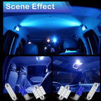 24 PCS Car LED Lights, Interior Replacement Bulbs for Car Interior Lights Dome Lights Plate Lights Map Lights Door Lights License,Compatible with All Vehicles(Blue)