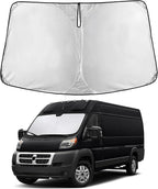 Windshield Sunshade Compatible for Dodge RAM Promaster 2014-2024 2025 2026, Sun Visor for Front Windshield & Window Sun Shade Cover, UV Heat Blocker & Protector, Car Accessories