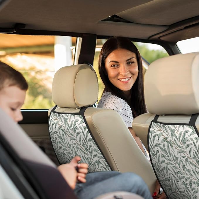 William Morris Willow Bough Sage Car Seat Back Kick Protectors Kick Mats With Storage Pockets For Vehicles To Protect From Dirt Mud Scratches 2 Pack