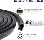 Black Edge Trim U-Channel Rubber Seal Edge Trim with Metal 1/2" X 3/8" - Fit Gap 3/64" to1/4 Car Door Edge Sealing Strip,PVC Weather Stripping with Steel, Metal Edge Protector, 100FT