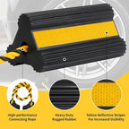 Heavy Duty Rubber Wheel Chocks, 1 Pair, 8.3" L x 4.4" W x 4" H, Non-Slip Tire Stopper Blocks with Rope, for RV Camper Travel Trailers Motorhome Aircraft Car Truck
