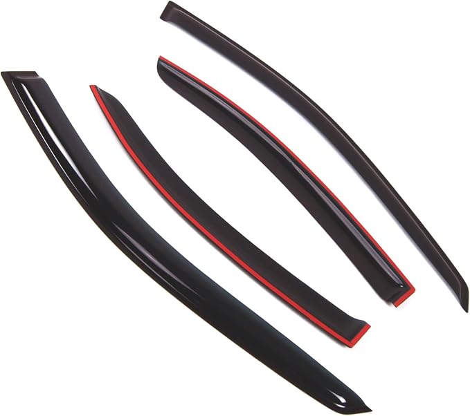 Outside Mount Window Vent Visors Rain Guards Compatible with Benz C240 C320 C230 2001-2007 | Side Window Wind Deflectors Rain Shields | Black Tinted, 4 Pcs Set, BGWV-508