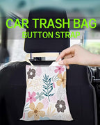 Car Trash Can, Durable Hanging Car Trash Garbage Bag, Cute Automotive Garbage Cans Organizer, Cute Colorful Flowers