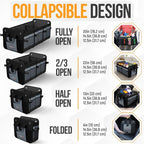 Trunk Organizer with Cooler For SUV Car Organizer and Storage, Collapsible Multi-Compartment, Perfect Christmas Gifts For Men, Women, 1680D Oxford, Non Slip Bottom, Straps, Soft Cover 110L