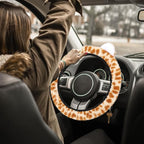Fuzzy Leopard Print Car Steering Wheel Cover Women Car Accessories | Soft Furry, Non-Slip, Elastic Steering Wheel Covers, Universal 15 Inch Fit Auto, Suvs, Truck