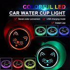 2Pcs American Flag LED Car Cup Holder Coasters 7 Colors Lights Up Cups | with USB of Car Accessories for SUV Trucks Sedans, Waterproof Interior Atmosphere Lamp, American Flag Gifts for Women Men