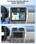 Linux System Car Stereo for Toyota Corolla 2009-2013 Wireless Carplay & Android Auto, 9'' IPS Touchscreen Mirror Link YouTube Video Vi-Link Car Radio Bluetooth FM/RDS DSP SWC Backup Camera