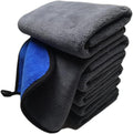 Ultrasoft, Large, Thick and Quick Drying Car Microfiber Cleaning Towel 800GSM Polishing Waxing Auto Detailing Towel Cloth (6pack,16 x 16inches) (Grey-Blue)