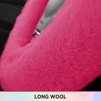 Steering Wheel Cover, Fluffy Car Wheel Covers for Women/Girls/Ladies，Soft Wool Fur Steering Wheel Protector, Universal 14 1/2 inches to 15 inches - HotPink