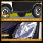 600D Cab Cover Windproof Sunshade Cover Compatible with 2021-2024-2026 Ford Bronco 4 Door, 6-Layer Protection Frost Wiper & Mirror Covers Protect from Sunshine, UV, Snow, Rain(Not fit Bronco Sport)
