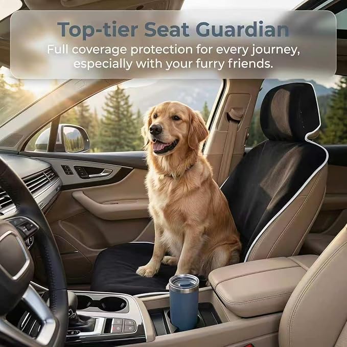 Waterproof Stain Resistant Towel Car Seat Covers，Universal Non-Slip for Gym Workout, Swimming, Beach and Workout Outdoor, Machine Washable(Black,1 Pack)