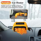 2 Pcs 12v 150w Car Heater for Vehicle Plugs into Cigarette Lighter with 360° Rotatable Base, 2 in 1 Portable Winter Windshield Defroster Electric Defogger Warmer for Car Suv Universal(Yellow)