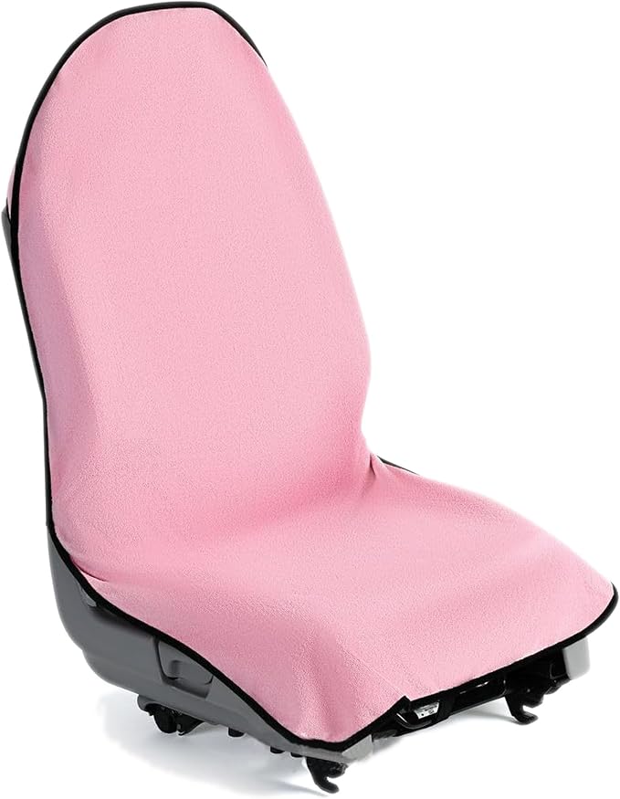 Waterproof Towel Car Seat Cover, Sweatproof Non Slip Towel Carseat Cover, Machine Washable Vehicle Bucket Frontseat Protector Accessories, Universal for SUV, Sedan, Truck (Pink)