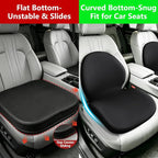 Car Seat Cushion with Lumbar Support Pillow - Memory Foam Driver Seat Cushion for Back & Sciatica Pain Relief, Washable Cover, Non-Slip Bottom for Long Driving, Office Chair & Truck (Black)