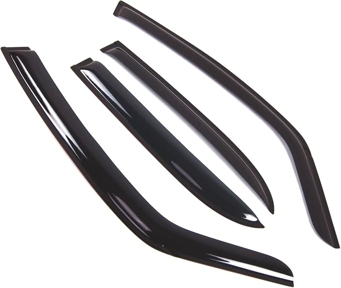 WD2-401 Dark Smoke 4 Pcs Set Window Visor (Outside Mount) Deflector Rain Guard Compatible with 2008-2010 Suzuki SX4 Crossover