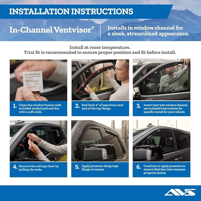 Auto Ventshade [AVS] in-Channel Rain Guards for 2019-2026 Chevrolet/GMC Silverado/Sierra 1500, 2020-2026 Silverado/Sierra 2500/3500, Crew CAB ONLY | Window Vent Visors, 4 pcs. - Smoke | 194805