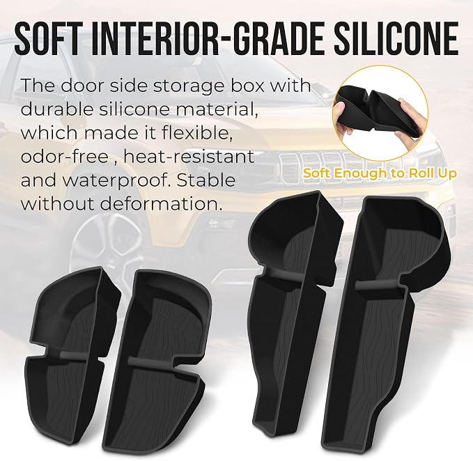 Car Door Storage Box for 2023-2026 Subaru Crosstrek Accessories, Front & Rear Door Side Pocket Organizer with Car Cup Holder Insert, Non-Slip Waterproof Door Slot Protective Pad, 4 Pack
