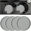 Car Cup Coaster, 4PCS Universal Auto Non-Slip Cup Holder Embedded in Ornaments Silicone Coaster, Car Interior Accessories Sets, Grey