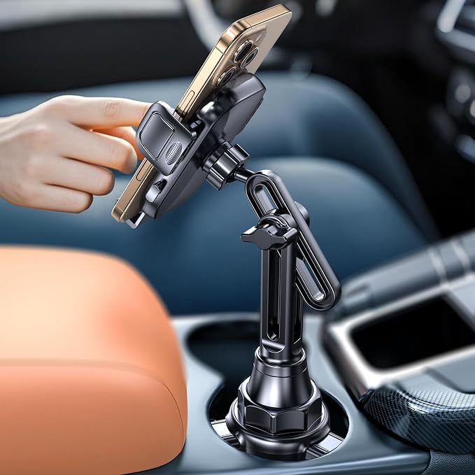 Cup Holder Phone Holder for Car Phone Holder Cup Holder Phone Mount【Ultra Stable & Never Shake】Phone Holders for Your Car Cupholder Cell Phone Car Mount for iPhone 17 16 All 4"-7" Smartphones