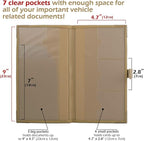 Registration and Insurance Card Holder - Car Organizer - Beige | Vehicle Glove Box Document Organizer, Auto Essential Paperwork Holder for Contact Information Cards, Interior Car Accessories