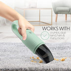 Vacuum Cleaner for Dust, Pet Hair Dirt Home, Car Interior Lightweight, Portable, Handheld, Cordless, Easy to Use, Compact Design Battery Rechargeable with USB-C Cable (Mint Green)