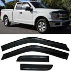 Window Visors Rain Guards Side Wind Deflectors for 2015-2025 Ford F150 Extended Cab/Super Cab,2017-2025 F250/350 SuperDuty Super Cab, Vent Guard Shade Sun 94974 4-Pieces Set