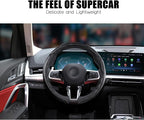 Carbon Fiber Steering Wheel Covers 3 Piece Clip on Steering Wheel Cover (Matte Black)