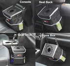 Waterproof Car Trash Can with Lid and Pockets, 2.5 Gal, Black | Leakproof, Collapsible Multipurpose Car Bin with 3 Side Storage Pockets, Adjustable Straps