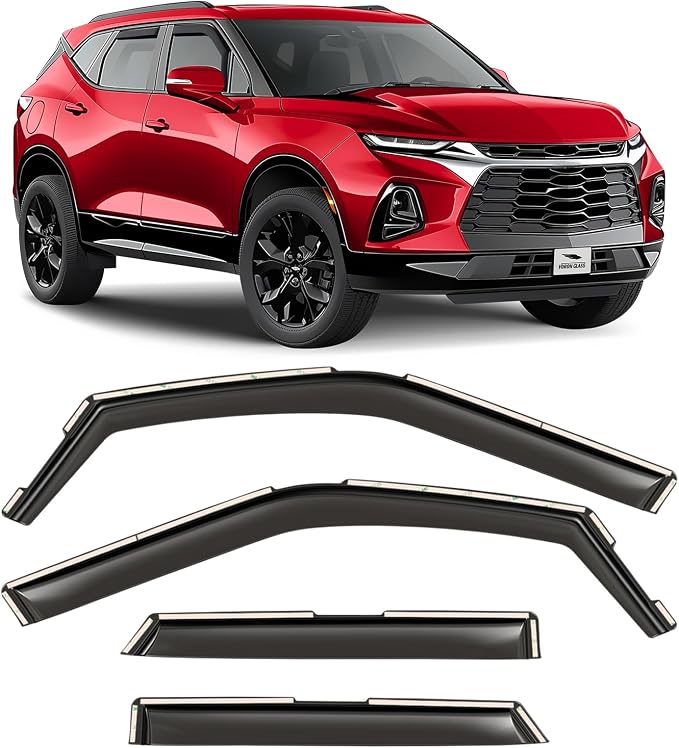 Voron Glass in-Channel Extra Durable Rain Guards for Chevrolet (Chevy) Blazer 2019-2026, Window Deflectors, Vent Window Visors, 4 Pieces - 201238