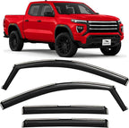 Voron Glass in-Channel Extra Durable Rain Guards for GMC Canyon 2023-2026 Crew Cab, Window Deflectors, Vent Window Visors, 4 Pieces - 201154