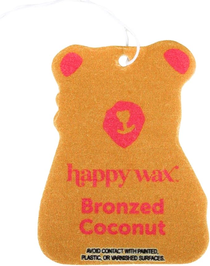 Bronzed Coconut Hanging Car Cub Air Freshener - Scented and Infused with Natural Essential Oils - Cute 4-Pack