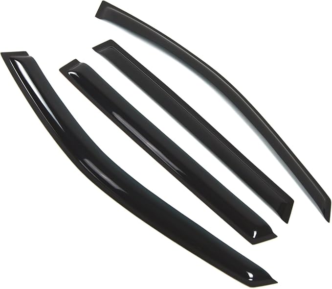 WD2-256 Dark Smoke 4 Pcs Set Window Visor (Outside Mount) Deflector Rain Guard Compatible with 2001-2006 Hyundai Santa Fe