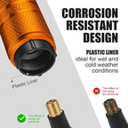 Tire Valve Stem Caps - (4 Pack) Premium Metal Air Caps with Plastic Liner, Durable, Corrosion Resistant and Leak-Proof, Universal Fit for Cars, Trucks, Motorcycles, and Bikes - Orange