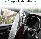 Car Steering Wheel Cover Sun Shade, 18" Anti-Heat Steering Wheel Sun Block, Aluminum Foil Steering Wheel Sun Shade Cover, Car Sunshade Accessories, Universal for Most Vehicle, RV, Truck