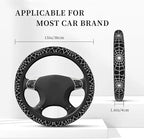 Elastic Spider Web Car Steering Wheel Cover Protector Upgrade Thicken,Halloween Black,Anti Slip Stretchy Soft Car Interior Decor Accessories for Diverse Cars Truck SUV for Men Women Universal 15 Inch