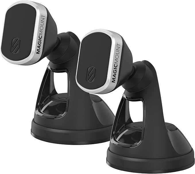 MM2WDSR-2PKXC0 MagicMount Pro Magnetic Car Phone Holder for iPhone and Android - 2 Pack Magnet Mount - Secure Magnetic Cell Phone Mount for Car Window or Dash - Universal 360° Adjustable Head