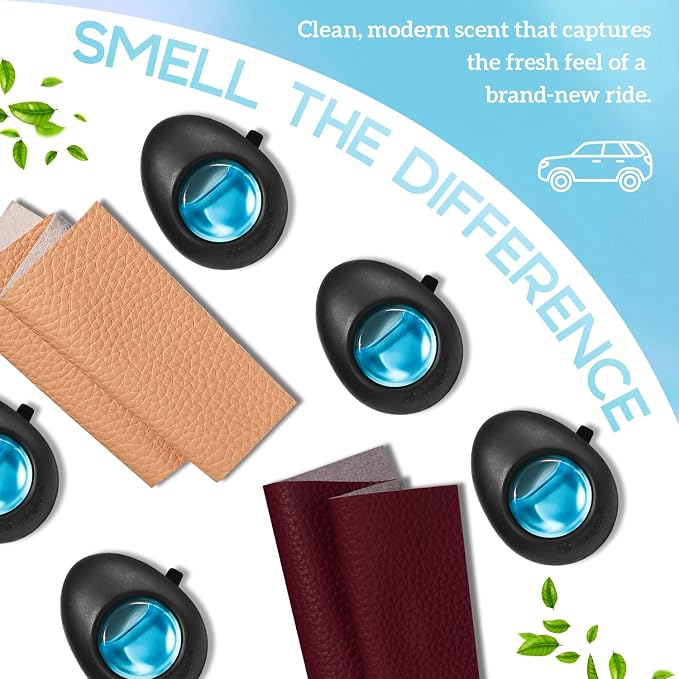 Car Air Freshener Vent Clip 3 Ct, New Car Scent | Long-Lasting Car Odor Eliminator, Easy Clip-On, Up to 90 Days Freshness for Cars, Trucks, and SUVs, 4 mL Each