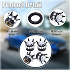 4PCS Crown Bling Tire Stem Valve Caps, Crystal Diamond Car Wheel Tire Valve Caps Universal Copper Core Stem Covers for Cars, SUV, Trucks, Bikes, Motorcycles, Bicycles (Black & Silver)