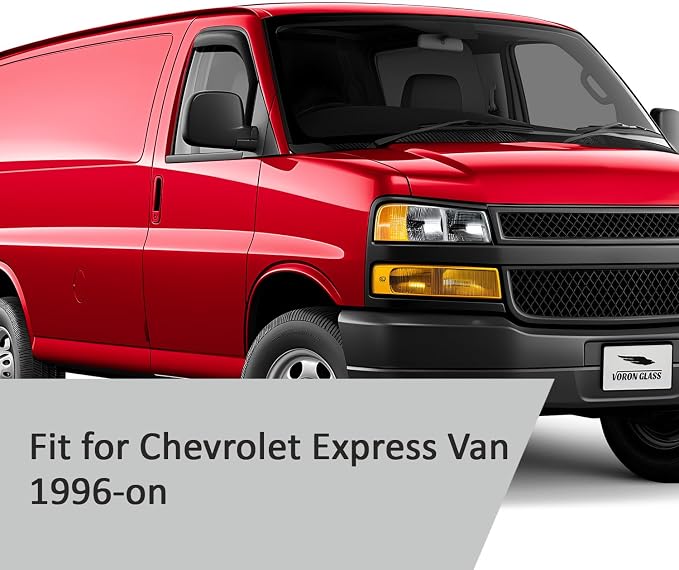 Voron Glass in-Channel Extra Durable Rain Guards for Chevrolet (Chevy) Express Van 1996-2026/GMC Savana 1996-2026, Window Deflectors, Vent Window Visors, 2 Pieces - 210217
